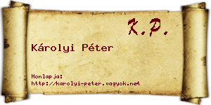 Károlyi Péter névjegykártya