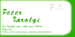 peter karolyi business card